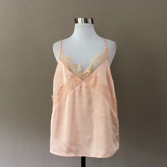 Camisole Peach V Neck  Lacy Medium Cami - Picture 1 of 8